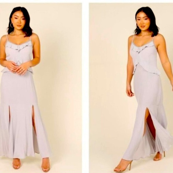 Petal & Pup Dresses & Skirts - NWT Lovestitch X Petal & Pup | NEW Tanya Beaded Maxi Dress in Grey Size L